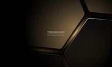 Hexagon Technology Black And Gold Colored Honeycomb Abstract Background. Vector Illustration Generative AI