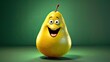 Funny Pear with a Smile: Illustration Generated by AI