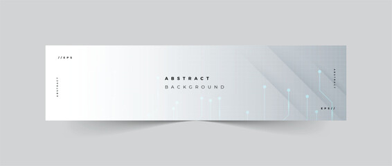Wall Mural - Linkedin banner technology white abstract background
