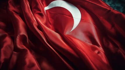 Turkish flag background. Generative Ai