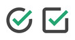Round checkbox and square checkbox icon set. Vector.