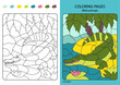 © cosmicanna - Coloring book for children. Crocodile. Coloring page for kids Generative AI