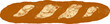 Baguette textured illustration isolated on the transparent background. Bakery and cafe theme