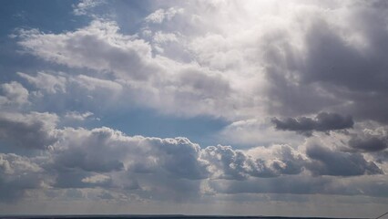 Wall Mural - beautiful blue sky white clouds. puffy fluffy white clouds. cumulus cloud cloudscape timelapse. summ