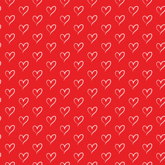 Canvas Print - abstract white heart on red background pattern.