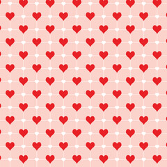 Canvas Print - abstract red white heart and line pattern.