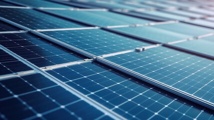 solar power plant panel close-up view background. electric solar battery station panels cells. clean