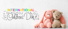 Greeting Card For International Children's Day With Cuddly Toys