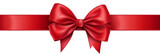 Fototapeta Na drzwi - Red bow with a long ribbon isolated on a white background. Generative AI