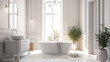 © hassanmim2021 - Japandi bathroom interior mockup psd. Generative Ai
