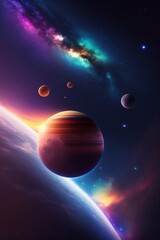 generated ai galaxy and planets