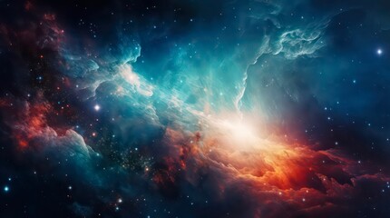 abstract space background. galaxies, nebula and stars in space. generative ai.