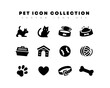 Pet related icons. Dog and cat related symbol collection. Animal flat vector illustrations set