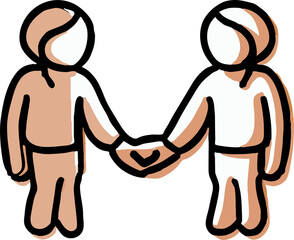 Wall Mural - Lovers are holding hands together png graphic clipart design