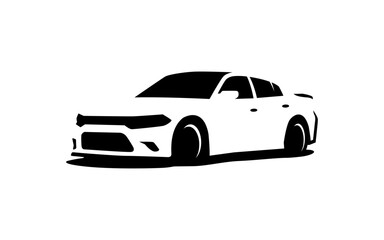 automotive symbol with silhouette style for logo template, sign and brand.