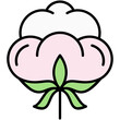 Cotton Ball Icon. Cotton Flower Symbol. Line Filled Icon Vector Stock 