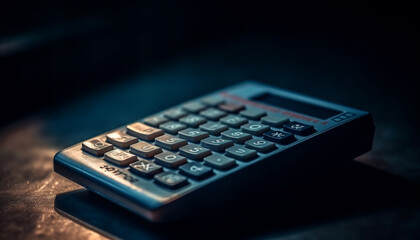 Canvas Print - Calculating financial figures on modern computer keypad generated by AI