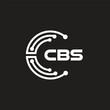 © designhill - CBS letter technology logo design on black background. CBS creative initials letter IT logo concept. CBS letter design.