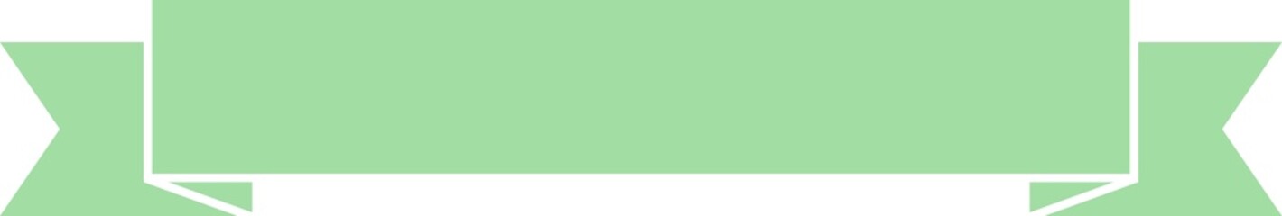 Wall Mural - Soft green ribbon banner, cute badge label for text and title, clip art, png isolated on transparent background.