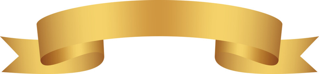 Wall Mural - Vintage gold ribbon banner, badge label for text, clip art, png isolated on transparent background.