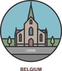 Poster - Lennik. Cities and towns in Belgium