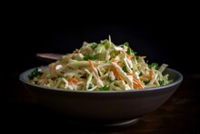 Coleslaw With Tangy Dressing And Sliced Green Onions