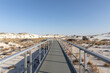 Metal Boardwalk over Sand Dunes at White Sands National Park