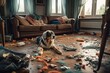 The dog tore the sofa and scattered things. Generative AI