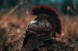 Helmet of the Spartan warrior. Generative AI