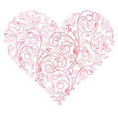 Wall Mural - Pink Abstract heart shape outline.	
