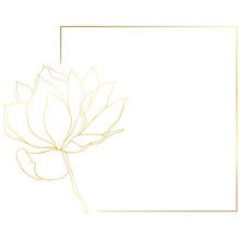 Gold Floral Frame Minimalist