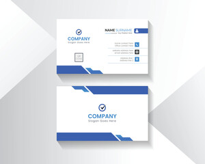 Wall Mural - Modern Corporate business card design . double sided business card design template . blue gradation business card inspiration