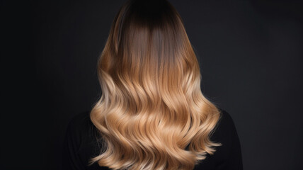 Colored hairs in ombre or balayage technic. Created with ai generative tools