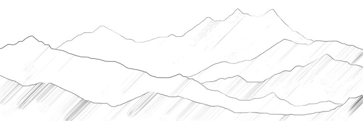 Wall Mural - Mountain ranges, vector background, minimalism, imitation pencil drawing