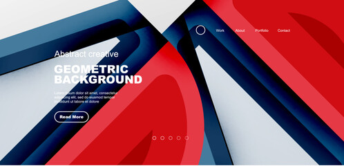 Minimal landing page, geometric shapes. Business or technology design for wallpaper, banner, background, landing page, wall art, invitation, prints