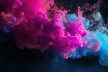 glitter mist. color vapor texture. ink water mix. fantasy sky. neon pink blue shiny sparkling partic