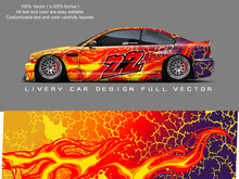 Car Decal Design Vector. Graphic Abstract Stripe Racing Background Designs For Vehicle, Race, Rally, Adventure And Car Racing Livery