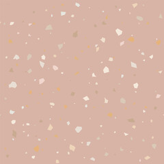 Poster - Terrazzo flooring textured surface modern abstract pattern. Vector seamless abstract repeat with chips of marble or granite in soft pastel colors.