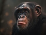 Fototapeta Zwierzęta - Charming Chimpanzee Portrait - AI Generated Generative AI