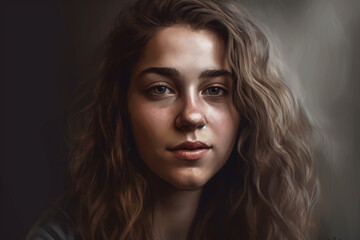 A realistic human-portrait of a young woman in her twenties.