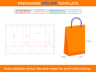 Wall Mural - Create Shopping Bag 18x8x22 cm Dieline Templte