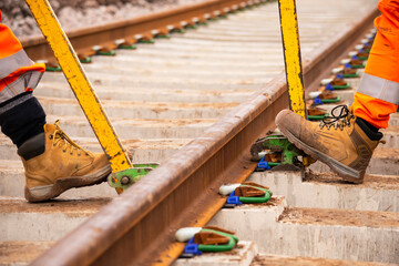 Railway station tracks, railway construction