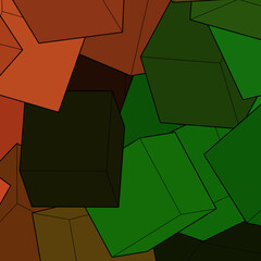 Geometric background from color cubes. polygonal style. Vector template. eps 10