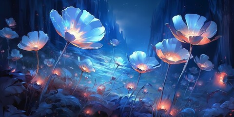 Poster - background with flowers artistic wallpaper