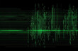 © Kateryna - Digital glitch system distortion. Internet failure. Green black color lines texture noise on dark abstract illustration background