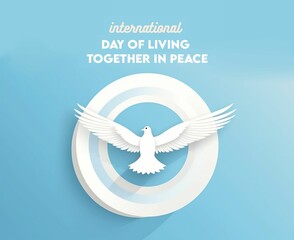 International Day of Living Together in Peace. dove of peace. genarative ai