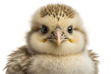 Close-up Of A Baby Chicken's Face On Transparent Background, Generative Ai
