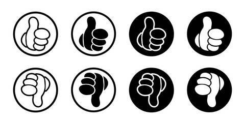 Poster - thumb up and thumb down collection. like and dislike vector icon. vector illustration