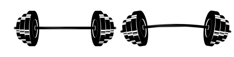 barbell illustration gym body builder icon