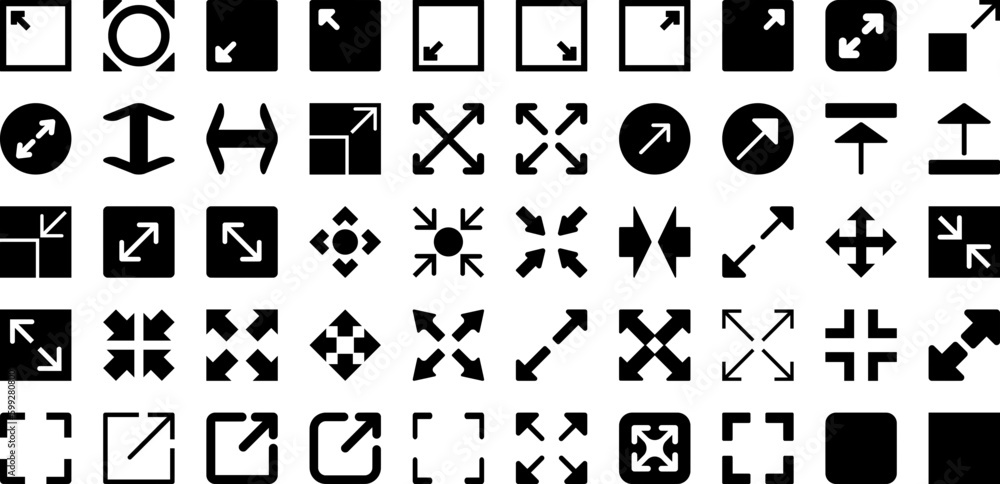 Maximize Potential Vector Icon Maximize Icon Set Isolated Silhouette Solid Icons With Maximize, Vector ...